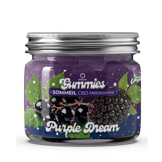 Gummies CBD Sommeil I Purple Dream I Cassis/Mûre – 20mg CBD & mélatonine – Sans THC – 30 gummies